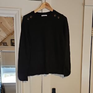 Pink Clover Black Crew Neck Sweater